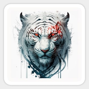 Tiger Portrait Animal Painting Wildlife Outdoors Adventure Sticker